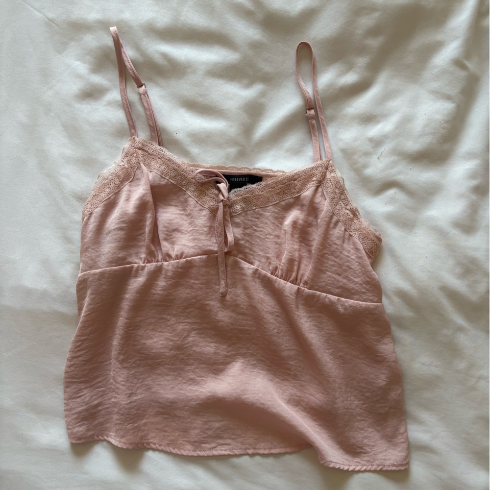 Forever 21 Light Pink Lace Trim Chemise